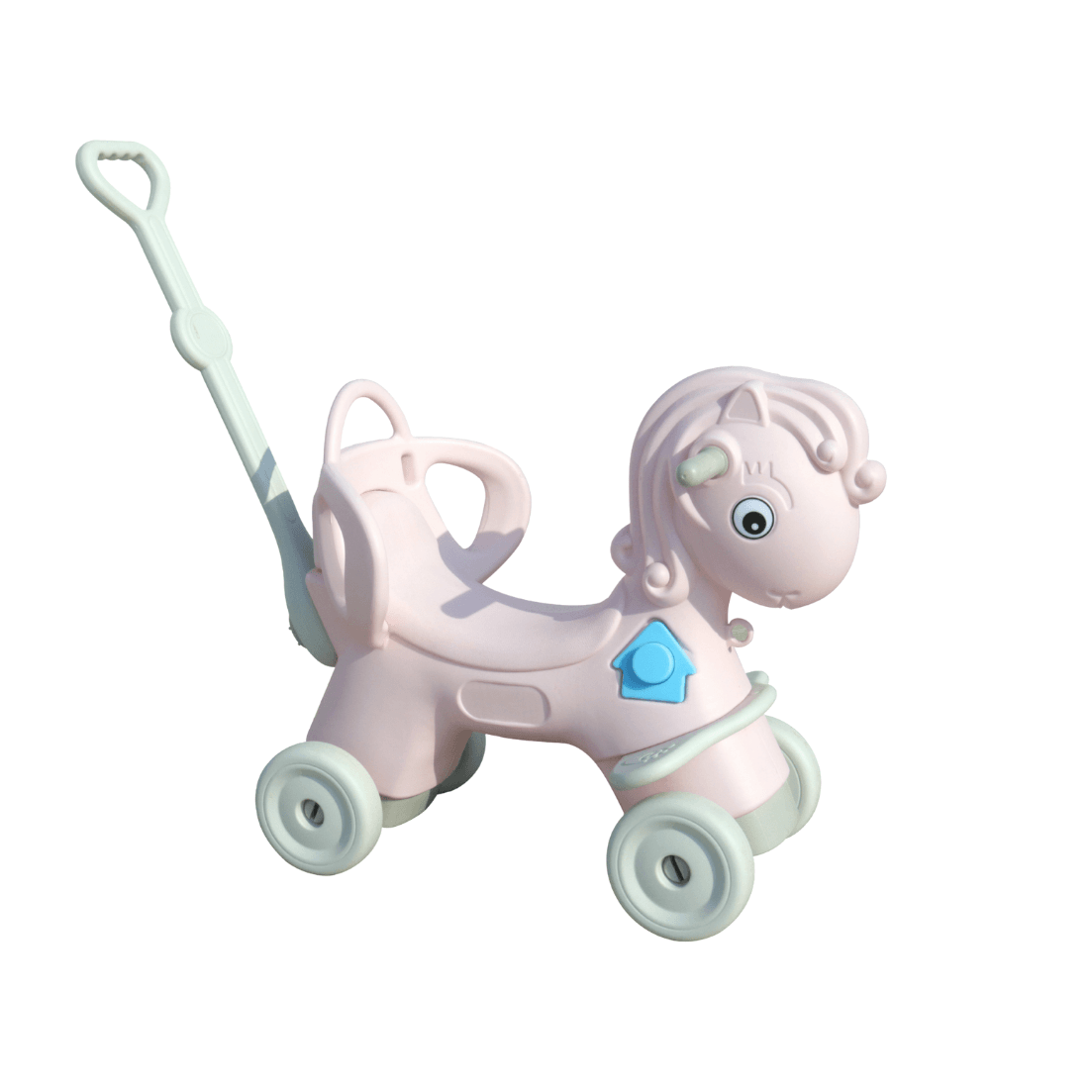 حصان أطفال بعجلات مع مقبض