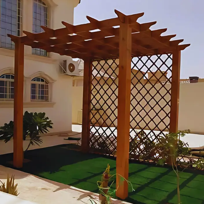 برجولة مربعات خشبية